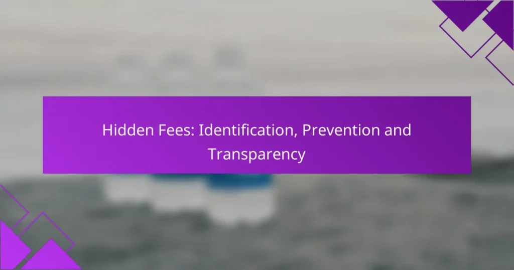 Hidden Fees: Identification, Prevention and Transparency