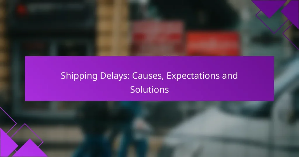 Shipping Delays: Causes, Expectations and Solutions