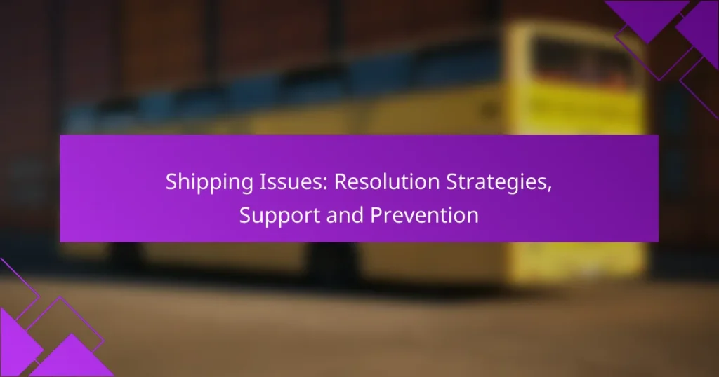 Shipping Issues: Resolution Strategies, Support and Prevention