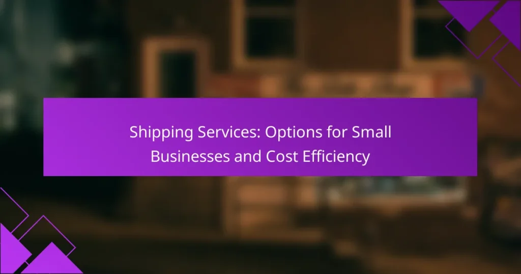 Shipping Services: Options for Small Businesses and Cost Efficiency