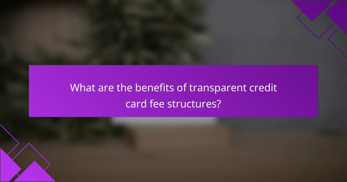 What are the benefits of transparent credit card fee structures?