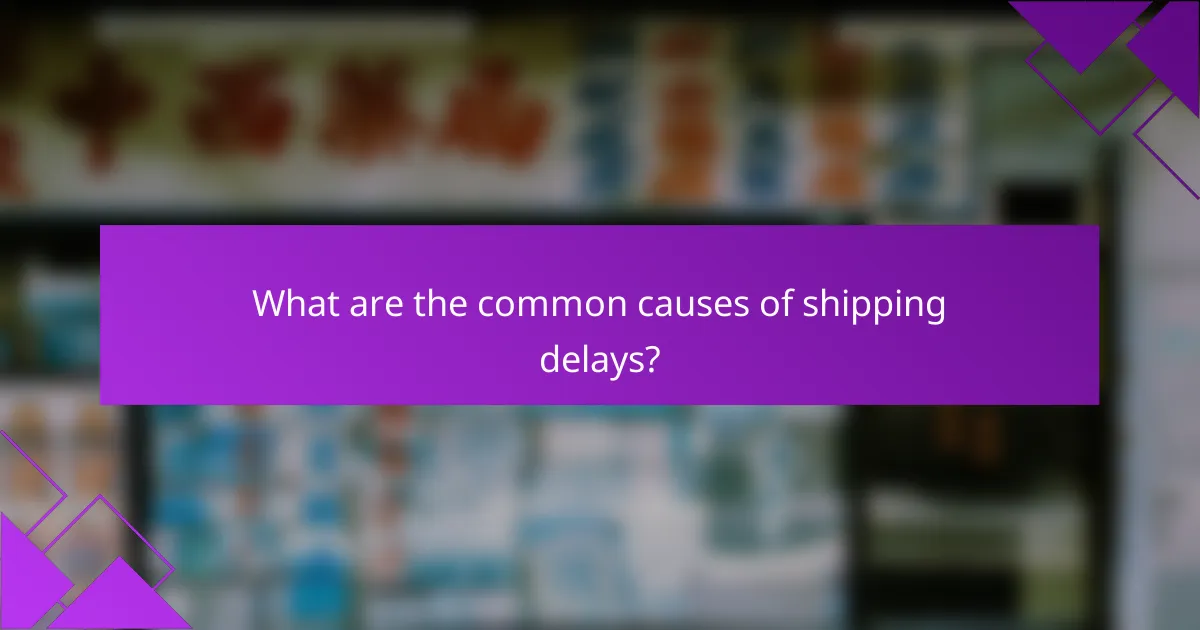 What are the common causes of shipping delays?
