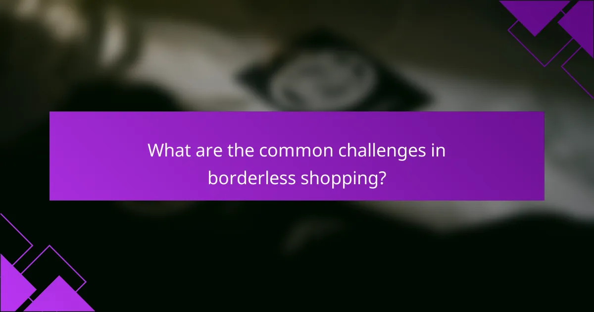 What are the common challenges in borderless shopping?
