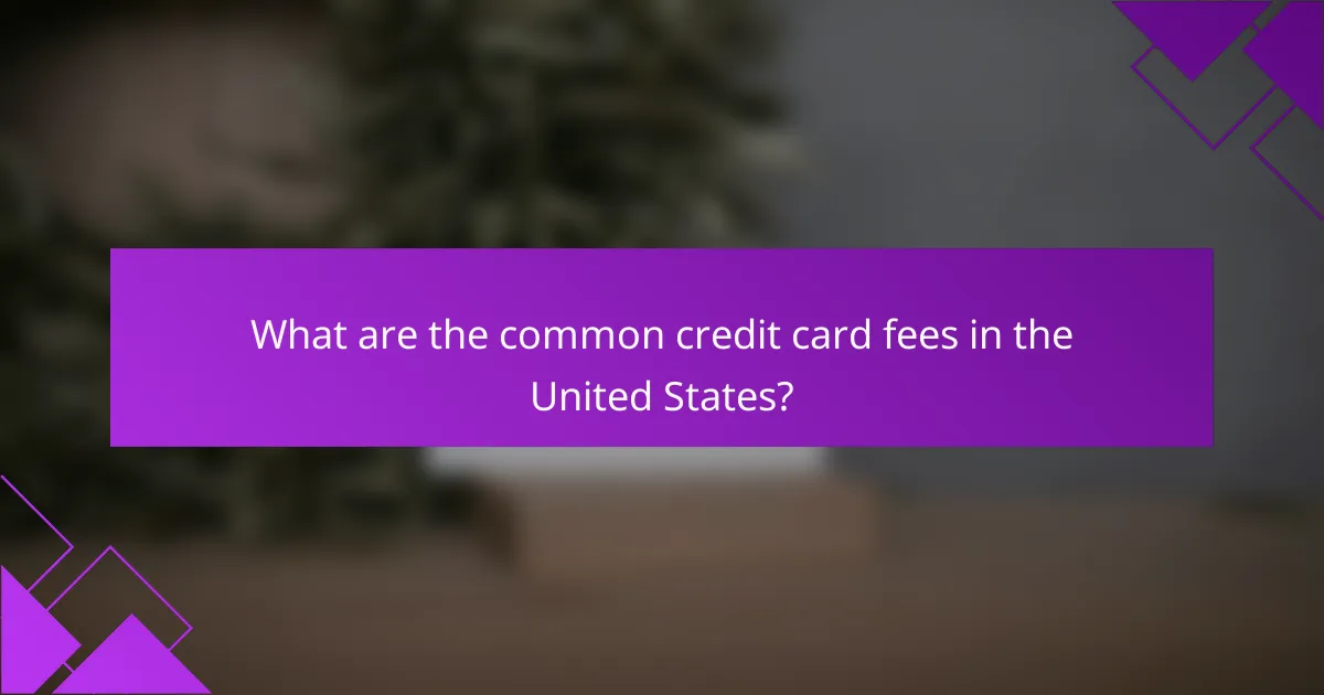 What are the common credit card fees in the United States?