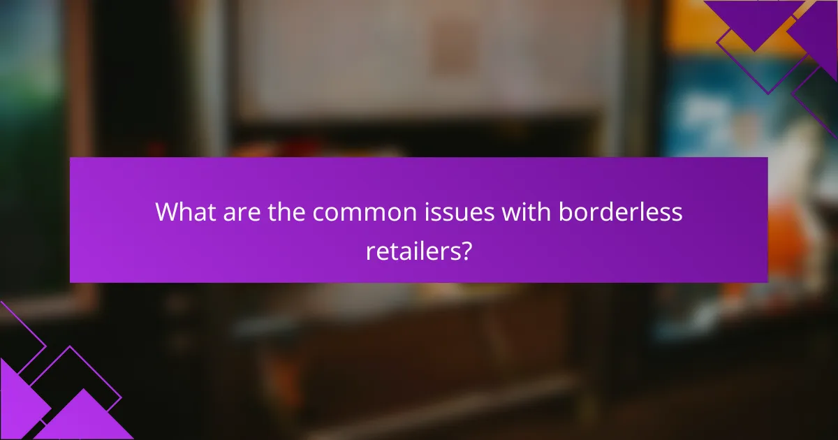What are the common issues with borderless retailers?