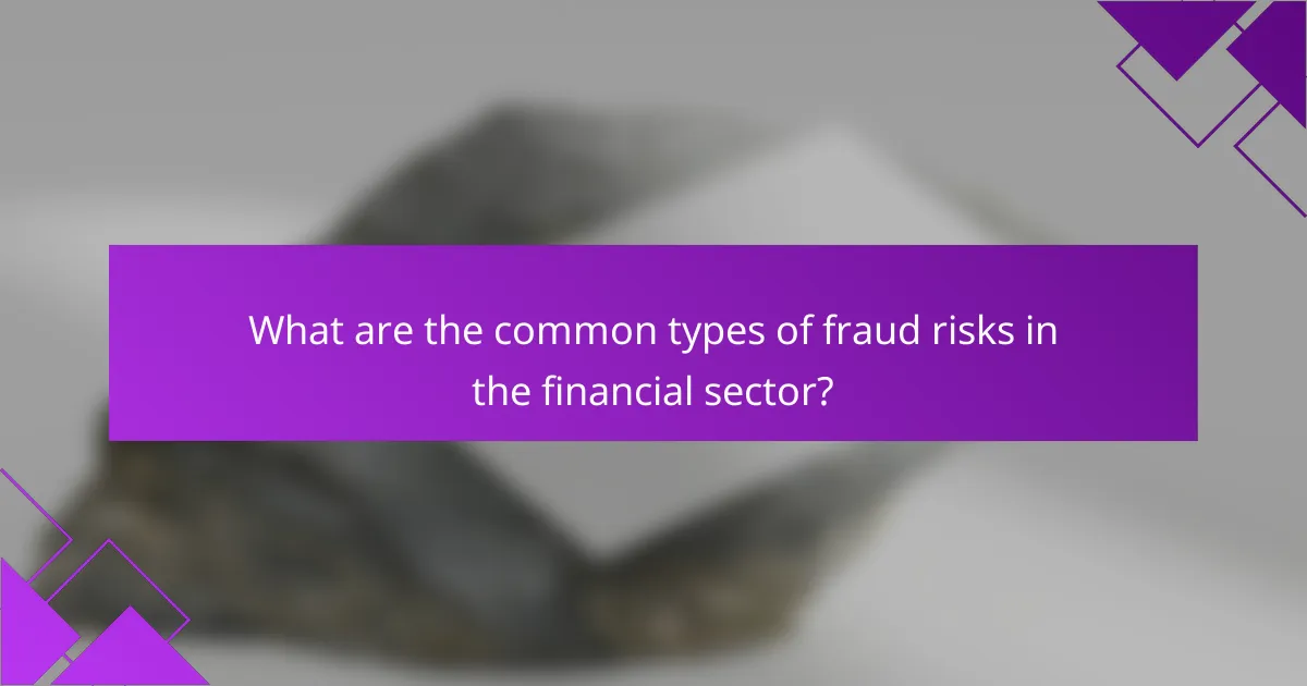 What are the common types of fraud risks in the financial sector?