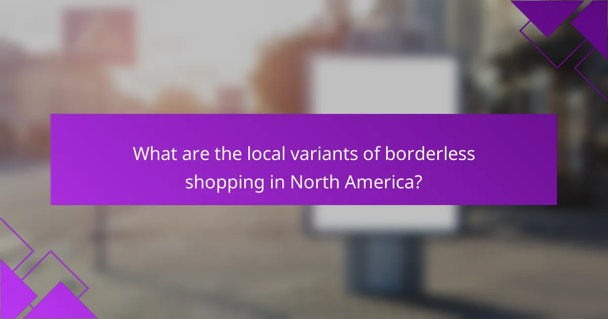 What are the local variants of borderless shopping in North America?
