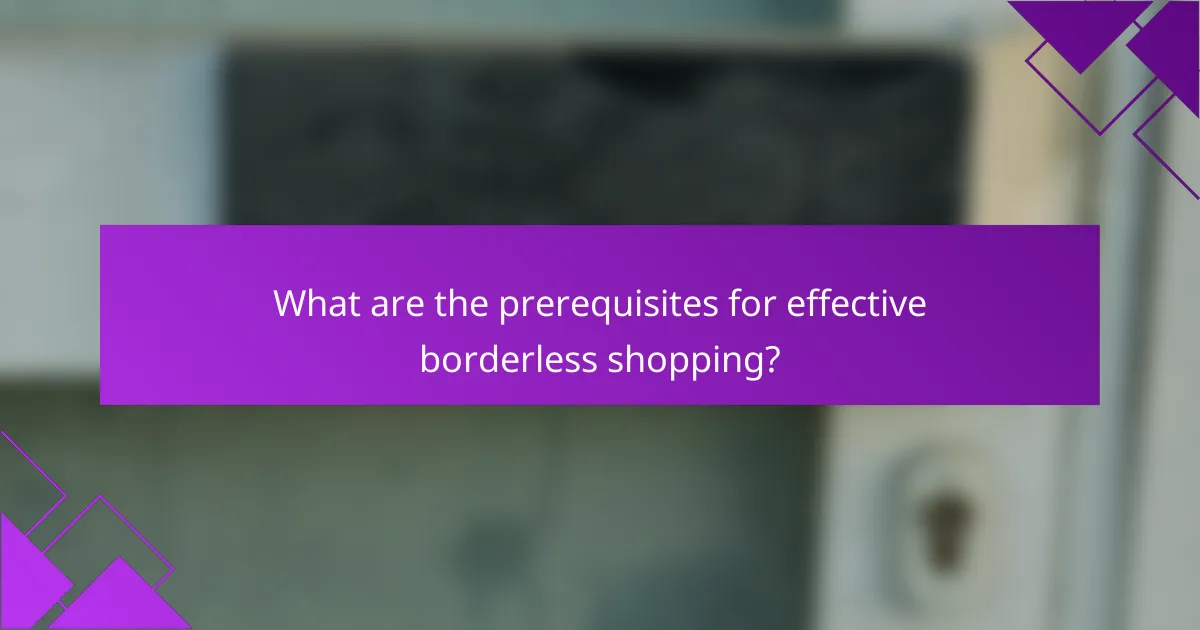 What are the prerequisites for effective borderless shopping?