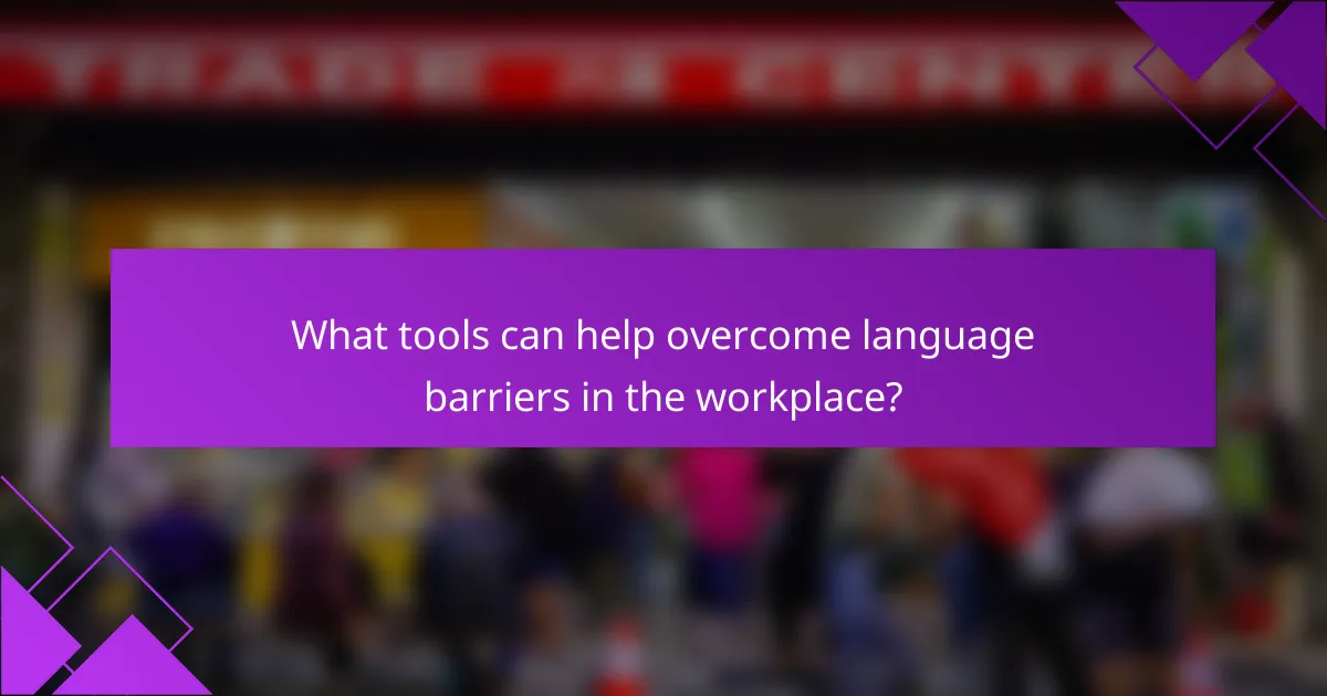 What tools can help overcome language barriers in the workplace?
