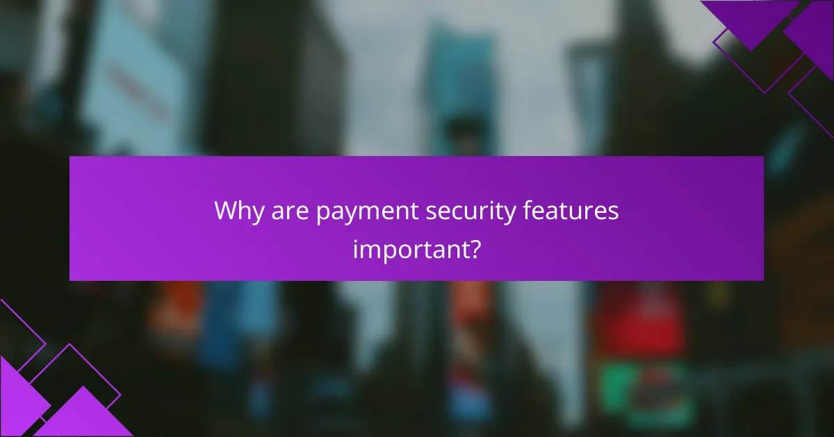 Why are payment security features important?